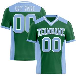 Green Blue Custom <b>Football</b> Jersey Mens Sublimated V Neck Short Sleeve Team Uniform Logo Name Number Option Breathable Mesh - Product Image 4