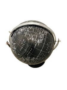 Modern Steel 8 Inch Globe With Nickel Iron Round <b>Frame</b> Stylish Decorative World Map Accent For Home Office Study And Living Room - Product Image 3