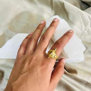 Anillo de tortuga de Latón chapado en oro para mujer, anillo de Animal ajustable, declaración hecha a mano, joyería de océano inspirada en la naturaleza, venta al por mayor - Product Image 4