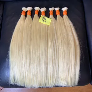 100% Remy Europeu Russo Extensões De Cabelo Vendedor De Cabello Virgen 12a Grau Virgem Crua Loira da fábrica de cabelo do Vietnã