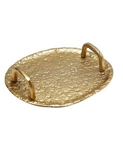 Bandeja Redonda de Aluminio para Servir con Asas - Plato de Servir de Metal Pulido - Product Image 1
