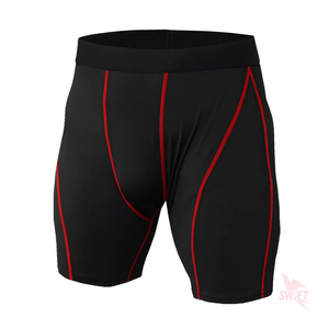 Shorts de yoga pour hommes vêtements de sport à compression à séchage rapide collants de course à taille élastique entraînement solide couche de base de fitness entraînement - Product Image 5