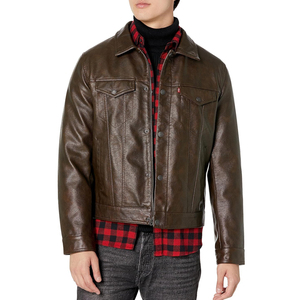 Chaqueta de Cuero Sintético Clásica de la Mejor Calidad, Cortavientos, con Capucha, Color Personalizado, Logotipo Frontal, Precio de Chaqueta de Invierno para Hombre, Hecha en Pakistán - Product Image 6