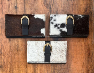 ใหม่แท้ทําด้วยมือหนัง Cowhide ของแท้หนังกระเป๋าสตางค์ผู้หญิงกระเป๋าสตางค์บาง Bifold คุณภาพสูงหนังตะวันตกกระเป๋าคลัทช์กระเป๋าสตางค์ - Product Image 5