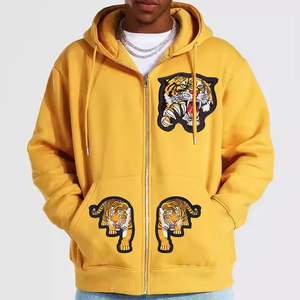 Sweat à capuche unisexe personnalisé en molleton de coton avec fermeture éclair, haute qualité, respirant, séchage rapide, imprimé pour l'hiver - Product Image 6
