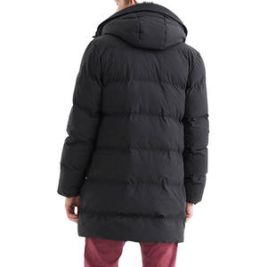 เสื้อแจ็กเก็ตทรงพองผ้าแคนวาสแบบเป็นทางการสำหรับผู้ชายเสื้อคลุมกันหนาวมีฮู้ดซิปยาวเต็มตัวเพื่อความอุ่นสูงสุด - Product Image 2