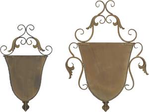 Precio a granel Adiba Home Decor Scroll Wall Planter Set Unique Vintage Design Indoor Outdoor Hanging 22 18 H Brown Brass Christmas - Product Image 5