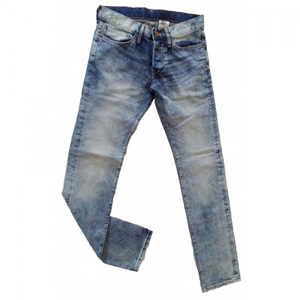 Pantalon crayon Hip Hop vintage en coton denim de couleur pure pour hommes pantalon de travail taille libre jean en coton stretch skinny - Product Image 1