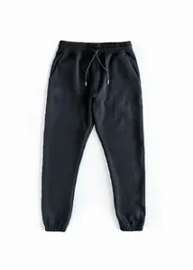 Pantalones de chándal grises de lana de algodón pesado para clima frío invierno hombres Jogger pantalones casuales con bolsillos laterales - Product Image 3