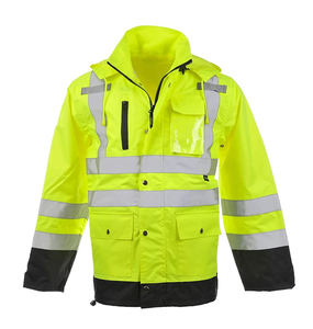 Haute visibilité antibactérien non toxique certifié ASTM fermeture éclair sweats vestes Decussate vêtements de travail de sécurité réfléchissants - Product Image 4