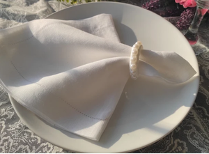 Servilleteros, servilletero con cuentas de perlas, servilletero de boda, servilleteros de perlas, servilleteros de perlas de marfil con cuentas a mano - Product Image 4