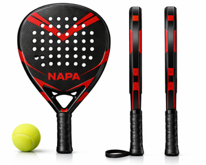 Raquette de padel en fibre de carbone de conception personnalisée OEM professionnelle, haute puissance, contrôle, raquette de tournoi, polyester diamant, léger, EVA - Product Image 1