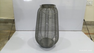 Nickel Finished Metal Wax <b>Candle</b> <b>Lantern</b> Tealight <b>Candle</b> Holders <b>Large</b> For Christmas Home Decoration Living Room and Table Decor - Product Image 2