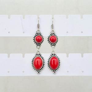 Boucles d'oreilles multi-pierres en corail rouge Boucles d'oreilles pendantes plaquées argent 925 faites à la main Boho Moonga Bijoux Cadeau pour elle Boucles d'oreilles ethniques - Product Image 6