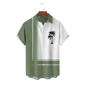 Camisetas de verano para hombre Conjunto de camisa de palma de coco para hombre/mujer Camisas de playa con botones informales Conjunto de camisa de manga corta de gran tamaño - Product Image 2