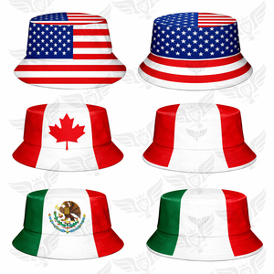 Custom Design Polyester Soccer <b>Fans</b> Club National Flag Bucket Hat for <b>Travel</b> and Festivals - Product Image 3