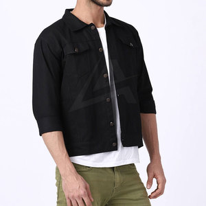 2024 New Casual <b>Men's</b> Jeans <b>Jacket</b> High Street Style Comfortable and Stylish Solid Color Streetwear - Product Image 3