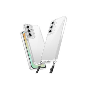 Étui en silicone TPU antichoc de luxe, coupe ajustée, pour Samsung Galaxy S23 FE, transparent, avec sangle détachable - Product Image 1
