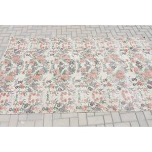 Elegante Alfombra de lana turca Vintage 48x87 pies tejido plano de retazos blanco y rosa con respaldo de látex para decoración para sala de estar 4m de ancho - Product Image 3