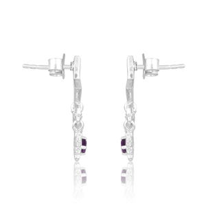 Pendientes de piedras preciosas de circonita cúbica y amatista Natural de calidad superior, venta al por mayor, pendientes de aro de plata chapados en oro 925, joyería - Product Image 3