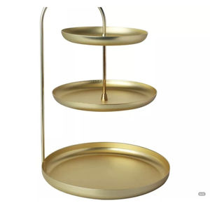 Round Shape Latest 2026 Metal <b>Cake</b> <b>Stand</b> Handmade Design Gold Polished <b>Three</b> <b>Tier</b> Birthday Dessert <b>Cake</b> <b>Stand</b> - Product Image 6