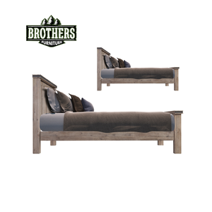 Cadre de lit en bois Lit en bois de haute qualité Meuble de chambre à coucher Chêne/Pin/Acacia Bois massif Marque ATLAS - Product Image 3