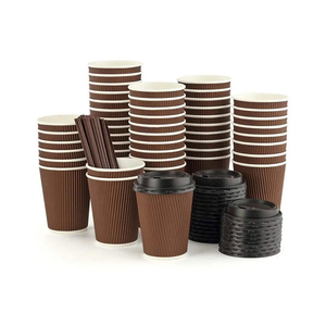 El diseño más único Premium Look ITC Cupstock Vasos de papel de pared ondulado de 5oz disponibles en color blanco Kraft a precio mayorista - Product Image 1