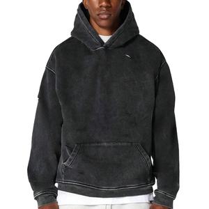 Tendance en détresse lavé à capuche personnalisé hommes tendance pull à capuche imprimé polaire confortable - Product Image 1