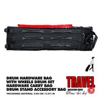 Sac de matériel de batterie d'instrument de musique de JBK avec le matériel de surface accessoire de PVC de roues
