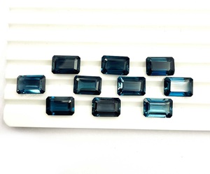 6x8mm London Blue Topaz Octogone Cut Perles de pierres précieuses en vrac pour la fabrication de bijoux Topaze bleue naturelle Pierre à facettes au prix d'usine - Product Image 5