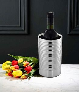 Cubo de hielo de acero inoxidable para decoración del hogar, forma de cilindro, grueso, decorativo, para botellas de vino, decoración del hogar - Product Image 6
