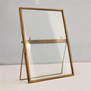 Nouveau Design créatif Unique forme Rectangle or fini clair cadre Photo en verre Transparent pour la décoration de table - Product Image 5