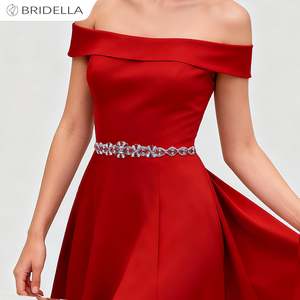 Bridella bs165r Màu Đỏ Rhinestone điều chỉnh phù hợp với vành đai đám cưới cho đám cưới proms & sự kiện chính thức - Product Image 5