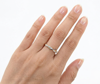 LURBA JEWELS 14 Ayar Sarı Altın Bükümlü Sonsuzluk Mozanit Sertifikalı Alyans Kadınlar İçin Pave Bantlı İstiflenebilir Yüzük Minimalist Yüzük