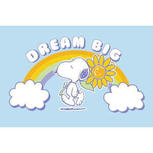 Carte postale au design moderne avec Snoopy 'Dream Big' pour les occasions d'anniversaire, motif nature morte - Product Image 1