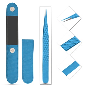 Pince à épiler diamantée conçue sur mesure pour les cils Outil de beauté de haute précision Logo gravé de style unique en acier inoxydable pointu - Product Image 5