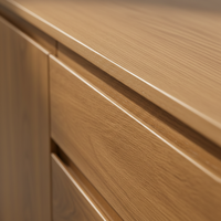 Buffet moderne à deux portes et deux tiroirs pour salon, en chêne massif écologique, avec table de manucure et ensemble de chaises – Vente en gros
