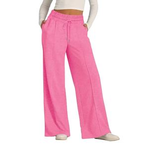 Pantalones de chándal holgados de gimnasio rectos Unisex pantalones de chándal de pierna ancha holgados acampanados de algodón en blanco de gran tamaño para mujer 2026 - Product Image 4