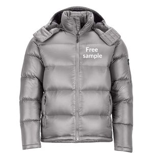 Wholesale OEM Service Factory-Made Men's <b>Thin</b> <b>Puffer</b> <b>Jackets</b> with Customized Logo Printing New Design Canvas Fabric Stand Collar - Product Image 6