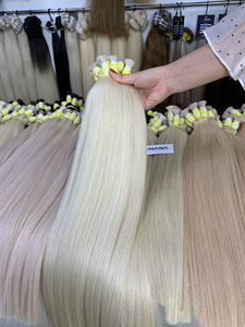 Extensiones de Cabello Humano Virgen de Primera Calidad, 100 g, Cabello Natural Rubio Liso, Super Double Drawn, Puntas de Cabello - Product Image 3