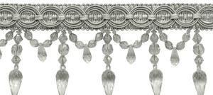Ribete de Flecos con Cuentas y Cabezal de Gimpado Elegante, Plateado Clásico - Product Image 4