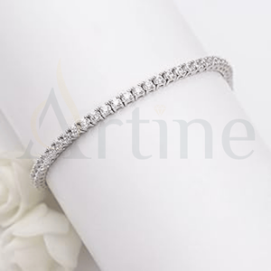 Pulseras Emerald Cut VVS Moissanite Diamond Solid 925 Sterling Silver Sparkling Iced Out Pulsera de tenis para mujer - Product Image 1