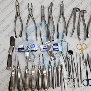 Kit d'extraction chirurgicale dentaire en acier inoxydable allemand certifié CE ensemble d'ascenseurs et de forceps de chirurgie buccale manuelle - Product Image 6
