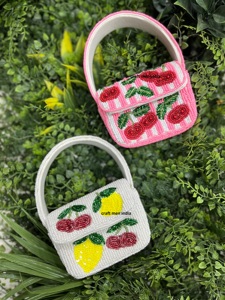 Multi Color Seed Beads Embroidery Lightweight Durable <b>HandBag</b> for Women High Quality Evening & Casual Use Portable Beaded Bag - Product Image 1