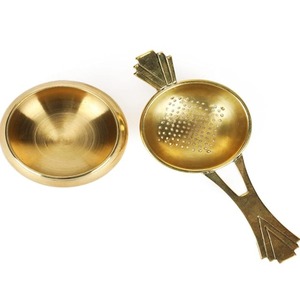 ที่กรองชาทำจากทองเหลืองมีด้ามยาวสำหรับที่กรองชาพร้อมที่วางก้นที่กรองชาแบบใช้ซ้ำได้เหมาะสำหรับการปล่อยแบบหลวมๆ - Product Image 6