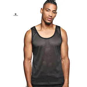 Mens Fishnet Mesh Tank Top Sleeveless Shirt Hollow Out Muscle Undershirt  Tee Top