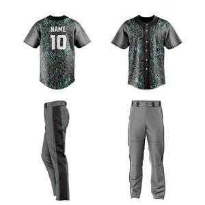Maillots et pantalons de baseball et de softball personnalisés pour adultes, vêtements d'équipe, impression par sublimation, respirant, col montant, ensemble uniforme personnalisé pour l'équipe - Product Image 3