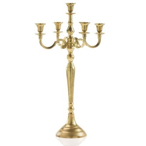 Candelabro de 5 brazos hecho a mano de Metal ecológico de calidad superior para interiores y exteriores, candelabro para centro de bodas, logotipo personalizado - Product Image 1