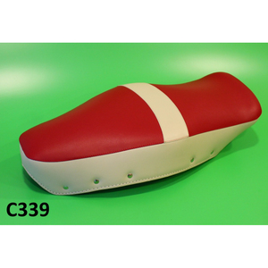 Housse de siège double rouge + crème Lambretta LI + TV3 + SX + Special - Product Image 1