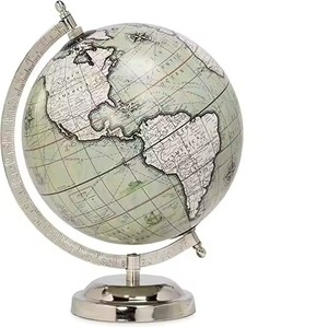 Globe terrestre en métal pour table d'étude bibliothèque affichage décoration de bureau idéal pour cadeau de voyage ou décor de passionné de géographie - Product Image 6